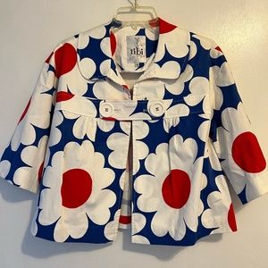 Tibi Cropped Floral Overcoat - Size 10